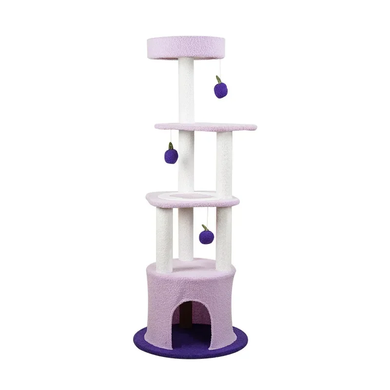 wooden scratch climbing tower fashion Furniture Condo Play Pet Scratch Post Cat Tree