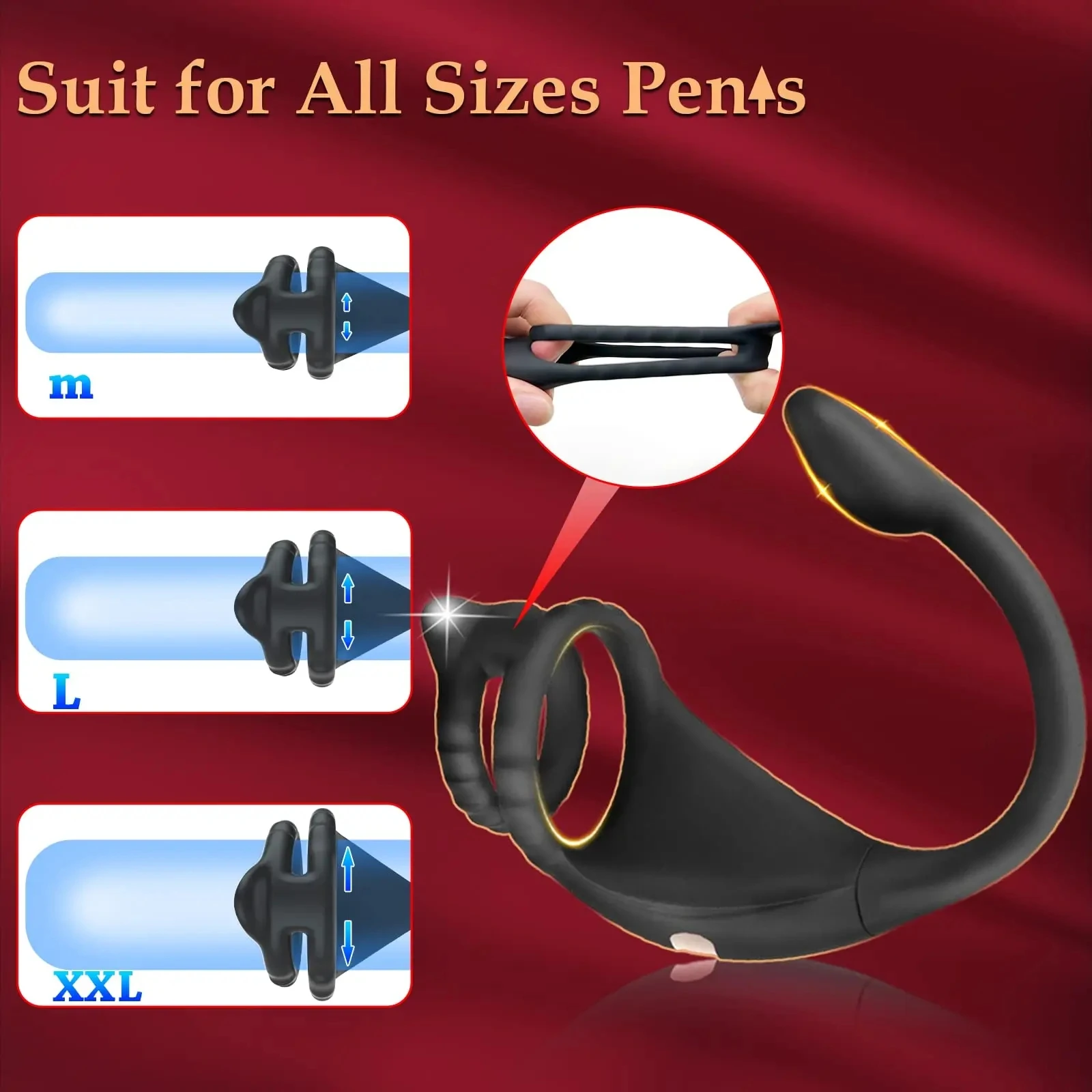 Anal Vibrator with Remote Control for Men Penis Ring prostate testicles vibration massager Perineum Stimulator Anal Plug