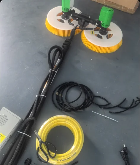 Solar Panel Cleaning Brush 3.5m/5.5m/7.5m with Extended DC/AC Power for PV System Maintenance