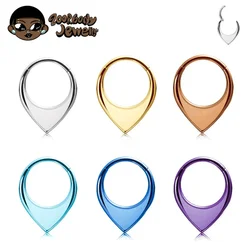ASTM F136 Titanium V Shape Nose Ring Piercing 16G Hinged Segment Septum Clicker Helix Daith Piercing Mirror Earring High Quality