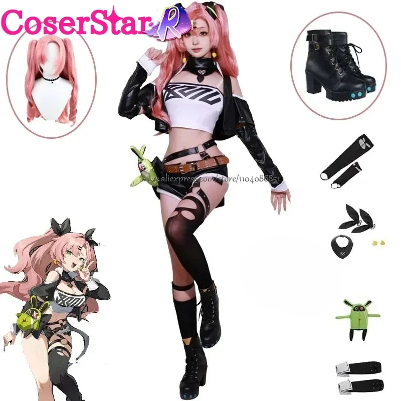 Coserstar-r em estoque jogo zenless zona zero nicole demara cosplay traje conjunto completo vestido uniforme nicole demara cosplay peruca sapatos