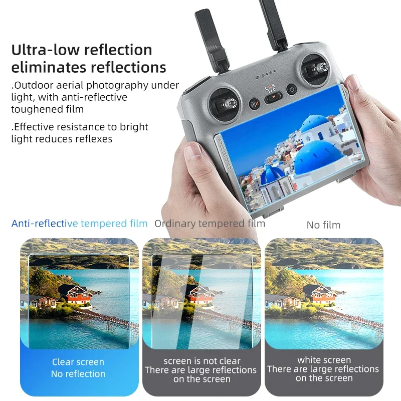 RCSTQ Anti-reflective Film For Dji Air 3 RC 2 / Mini 3 Pro / Air 2s Antireflection Toughened Film For Mini 4 Pro Remote Control