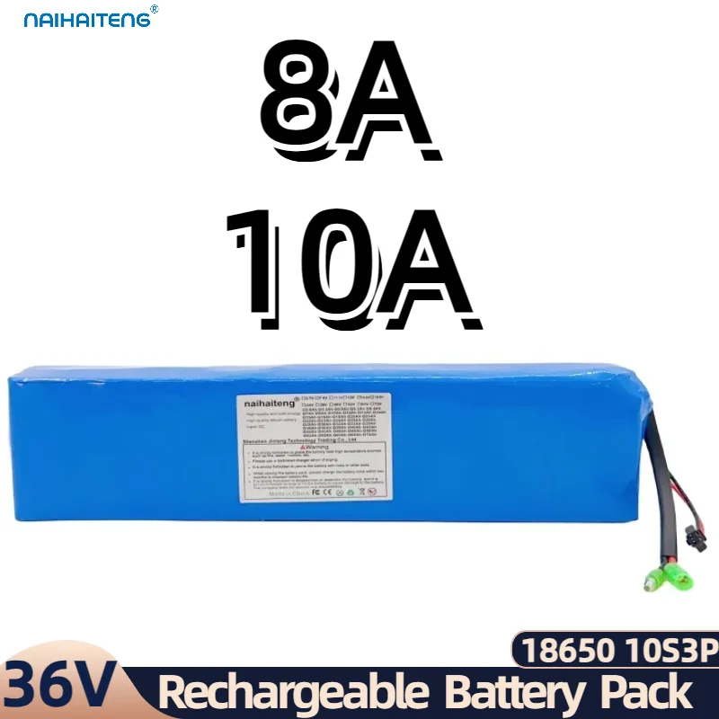 36V 8A 10A 18650 10S3P Rechargeable Li-ion Battery Pack For Ebikes Modified Bicycles Below 500W Bullet Plug New Customizable