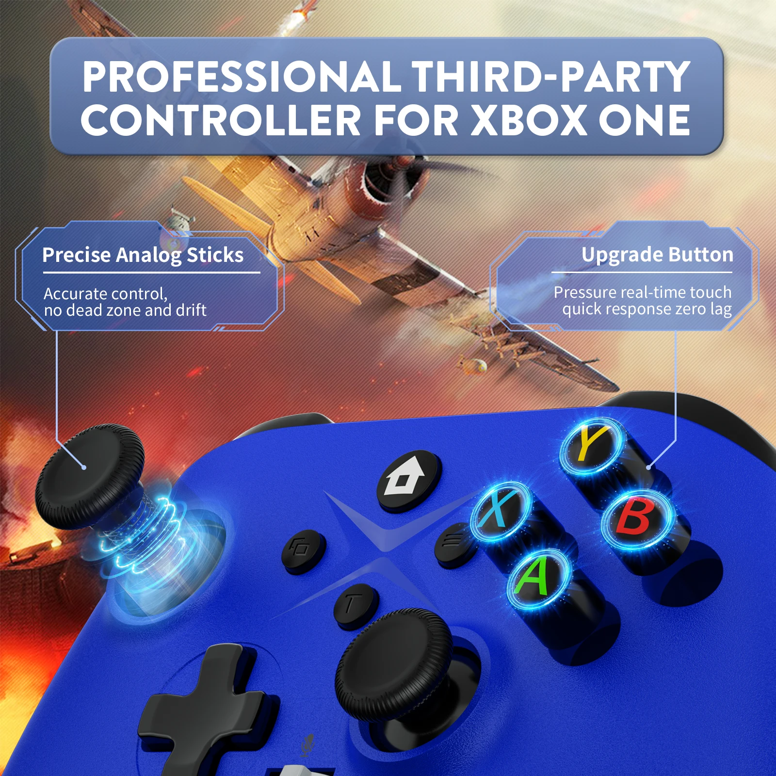 لوحة ألعاب لاسلكية لأجهزة Xbox One Xbox Series S Xbox Series X وحدة تحكم PC Win10 Dual Vibra مع وحدة تحكم ألعاب جيروسكوب بستة محاور