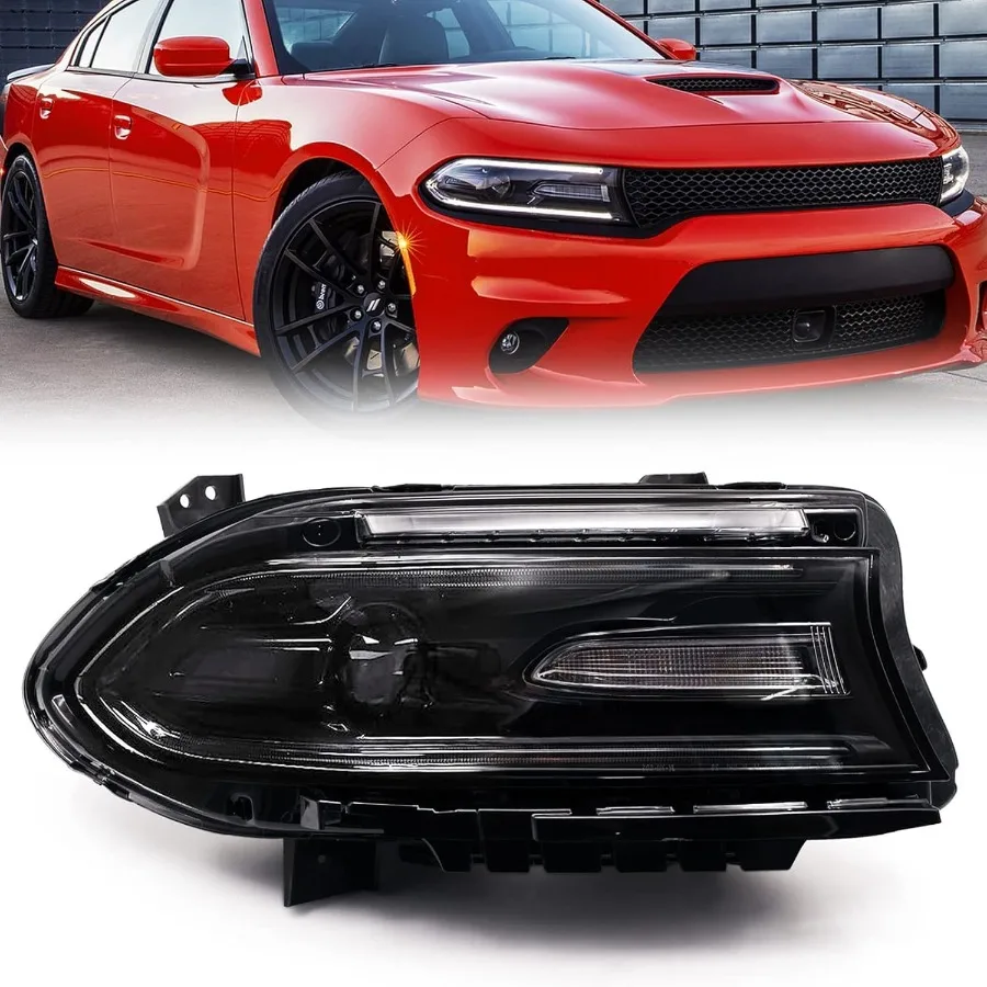 

Ксеноновая фара в сборе HID для Dodge Charger 20152021, правая сторона пассажира, правая со светодиодной подсветкой DRL, высокопроизводительное обновление освещения f