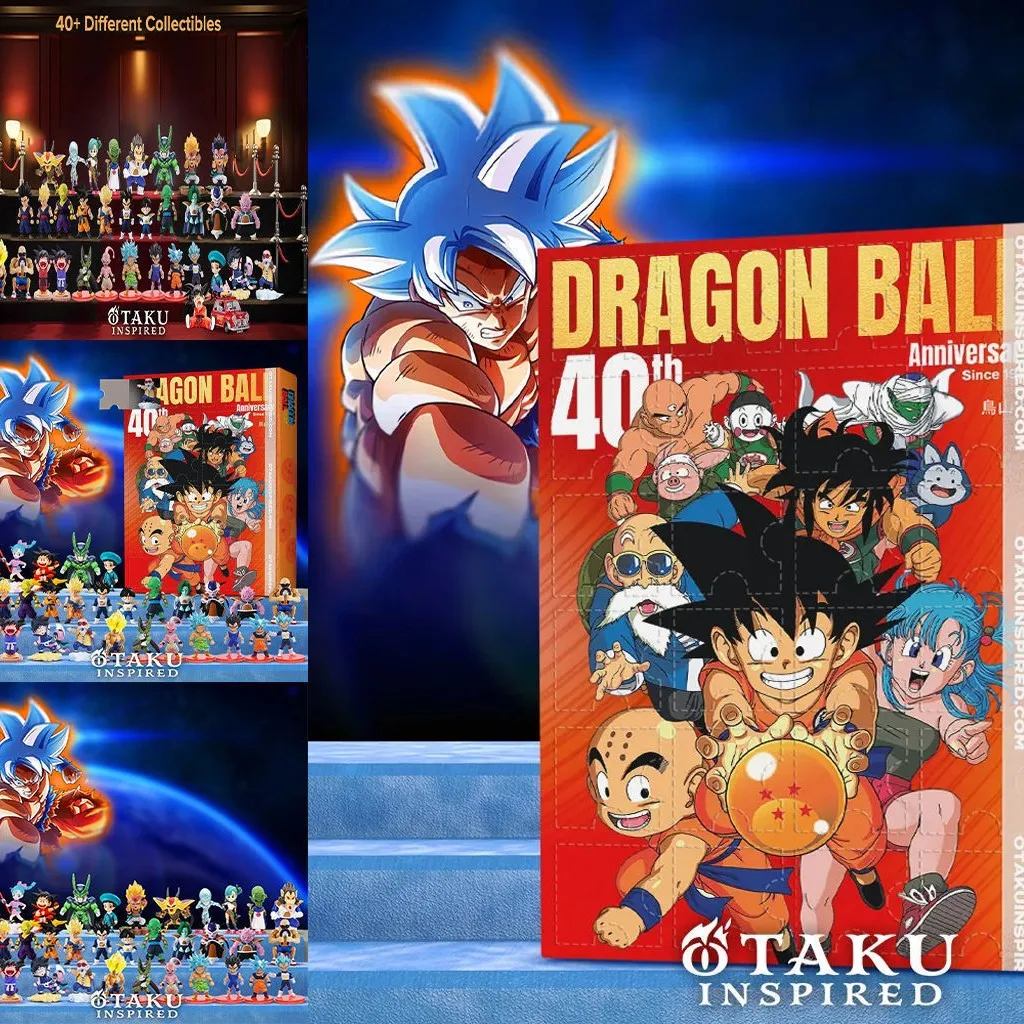 Nuevo calendario de Adviento de Navidad de Dragon Ball acrílico 2d, caja ciega de cuenta regresiva del 40 aniversario, figuras periféricas, juguete de regalo de Navidad