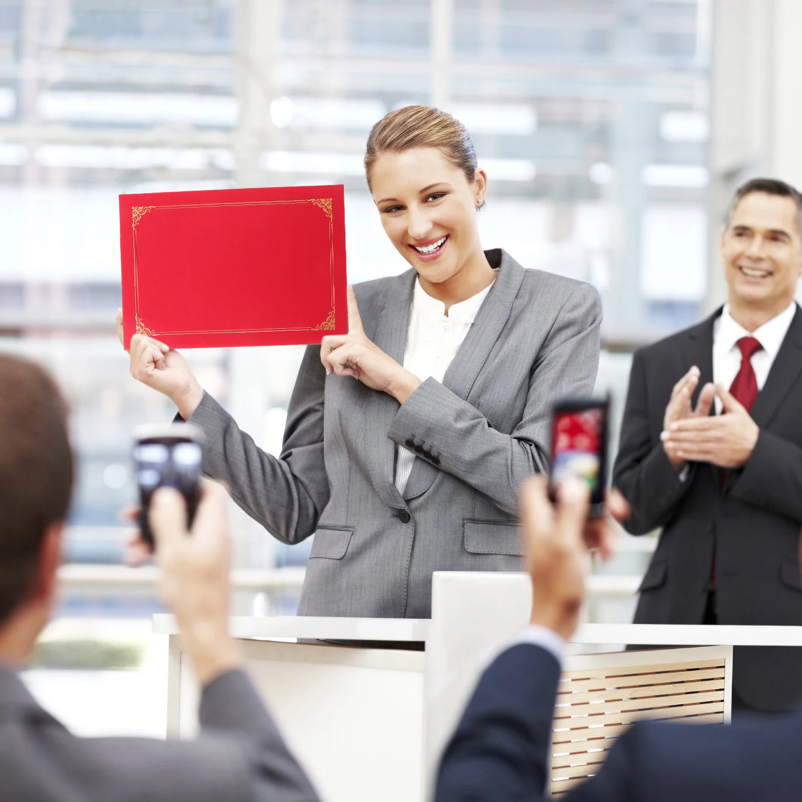 

10pcs Red Certificate Holders Award Covers Blank Document Folders Diploma Protector Presentation Folder Honor Certificates File