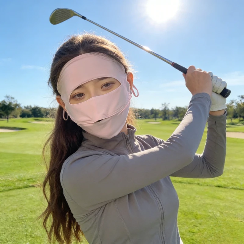 

Летняя маска для защиты от солнца и ультрафиолета для женщин, из ледяного шелка, для езды на велосипеде и вождения автомобиля, закрывающая все лицо.