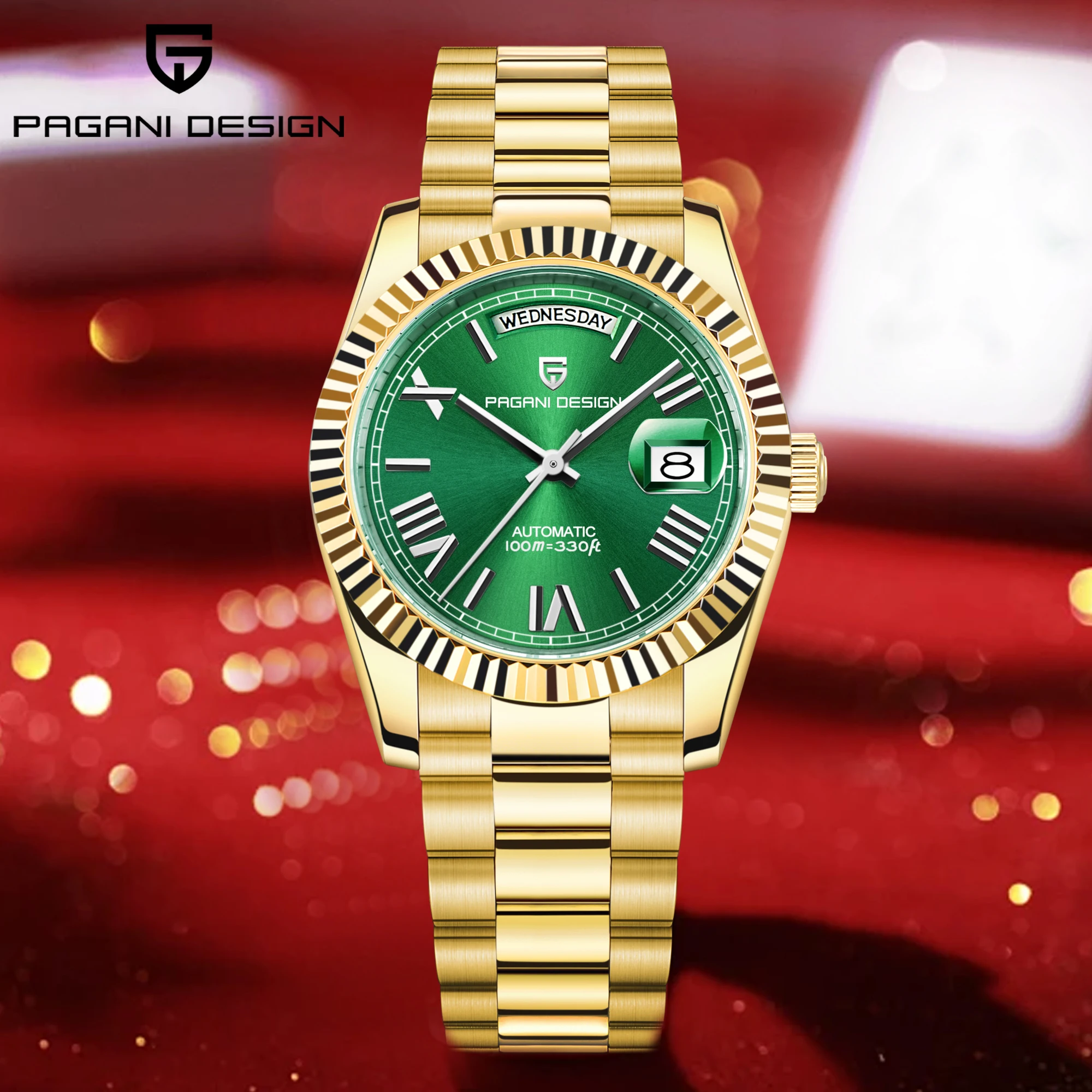 2025 جديد PAGANI تصميم ساعة أوتوماتيكية أفضل ساعات رجالي ساعات آلية للرجل موضة الفولاذ المقاوم للصدأ الياقوت مرآة ساعة