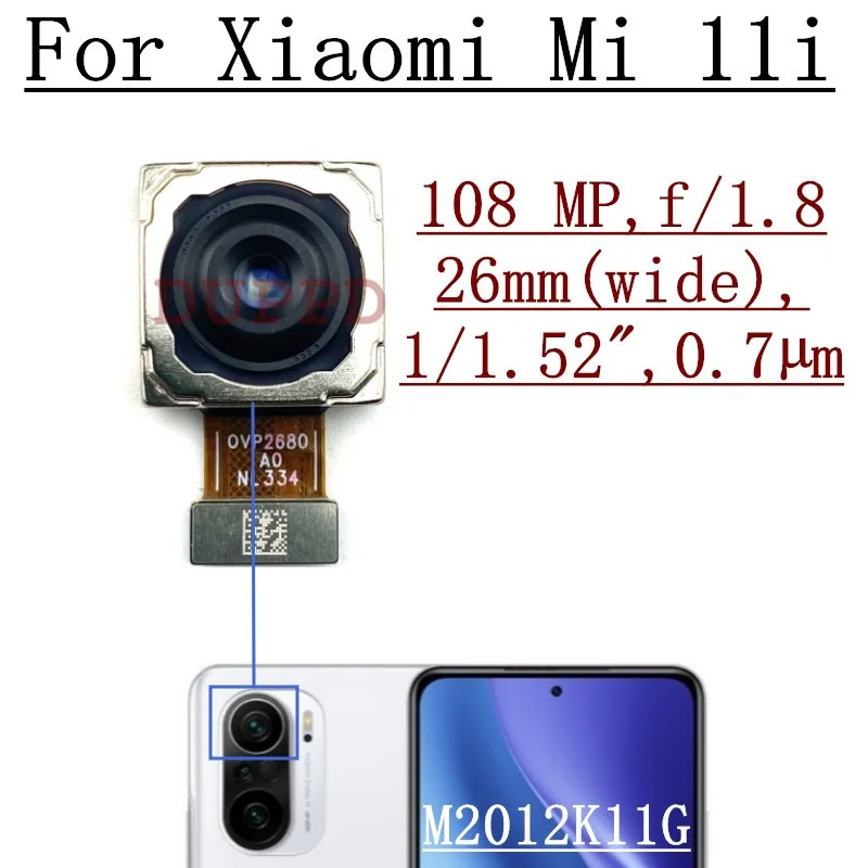 Rear Camera For Xiaomi Mi 11i M2012K11G Front Facing Selfie Backside Big Main Back Camera Flex Cable M2011K2C M2011K2G