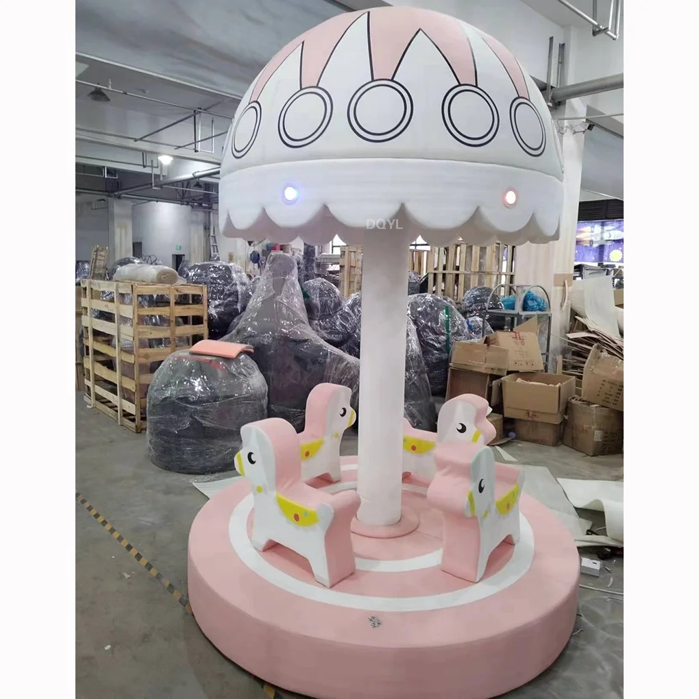 

Custom Design Carousel Merry Go Indoor Kindergarten Playground Soft Play Kids Equipment Kid Soft Play