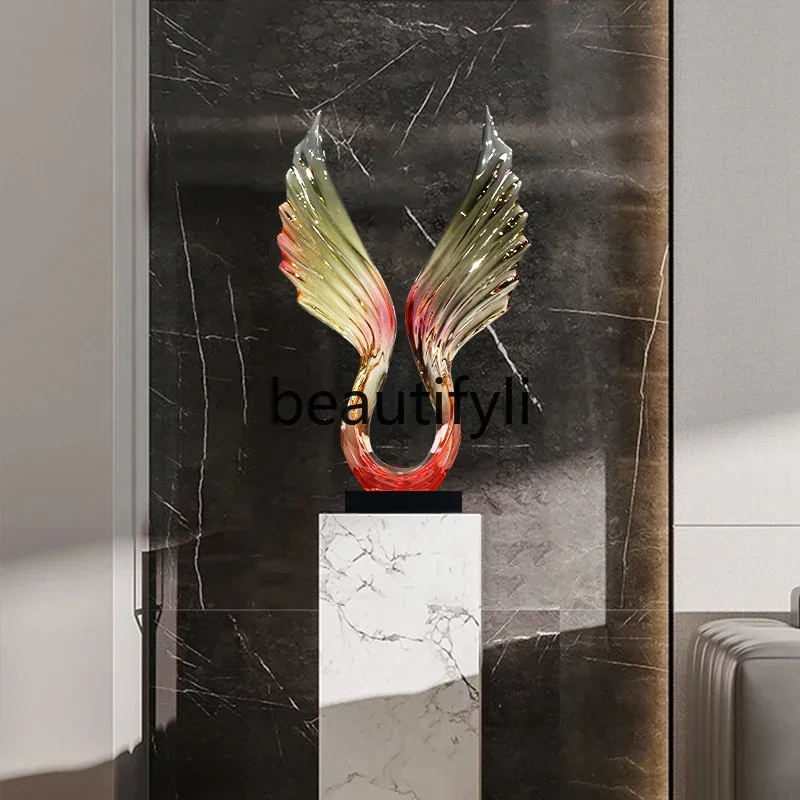 

yj7 Modern simple entrance decoration ornament transparent resin sculpture floor