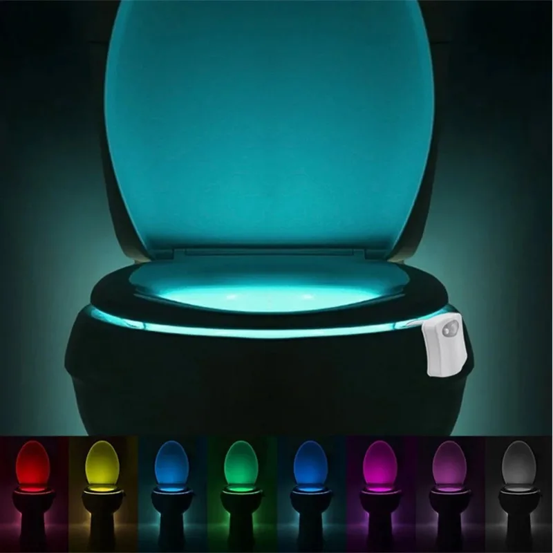 Mini Kawayi Human Infrared Sensing Light LED Night Light Stick Toilet 16/8 Color Bathroom Colorful Motion Sensing Night Light