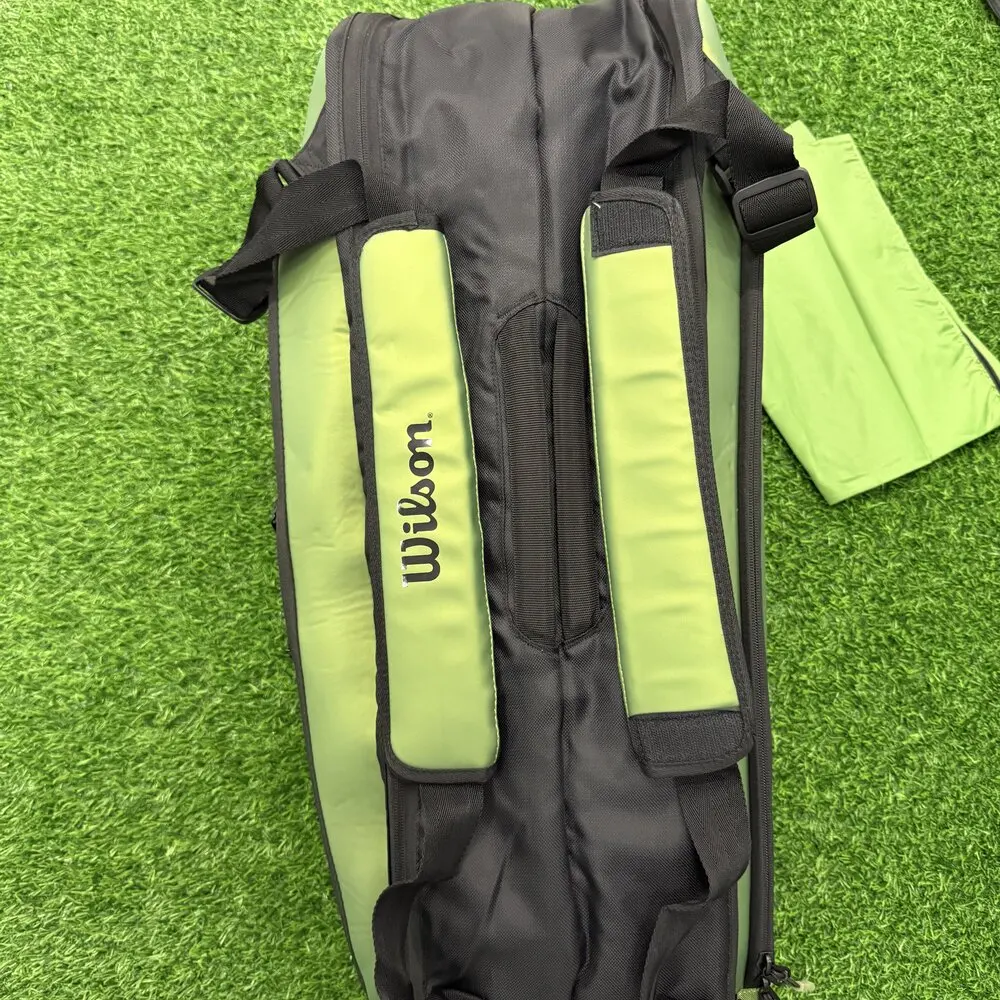 Wilson Blade Super Tour V8 Large Space 9 Pack Tennis Bag Green Professional Equipment Racquet Bag for Tennis Racket WR8016701001