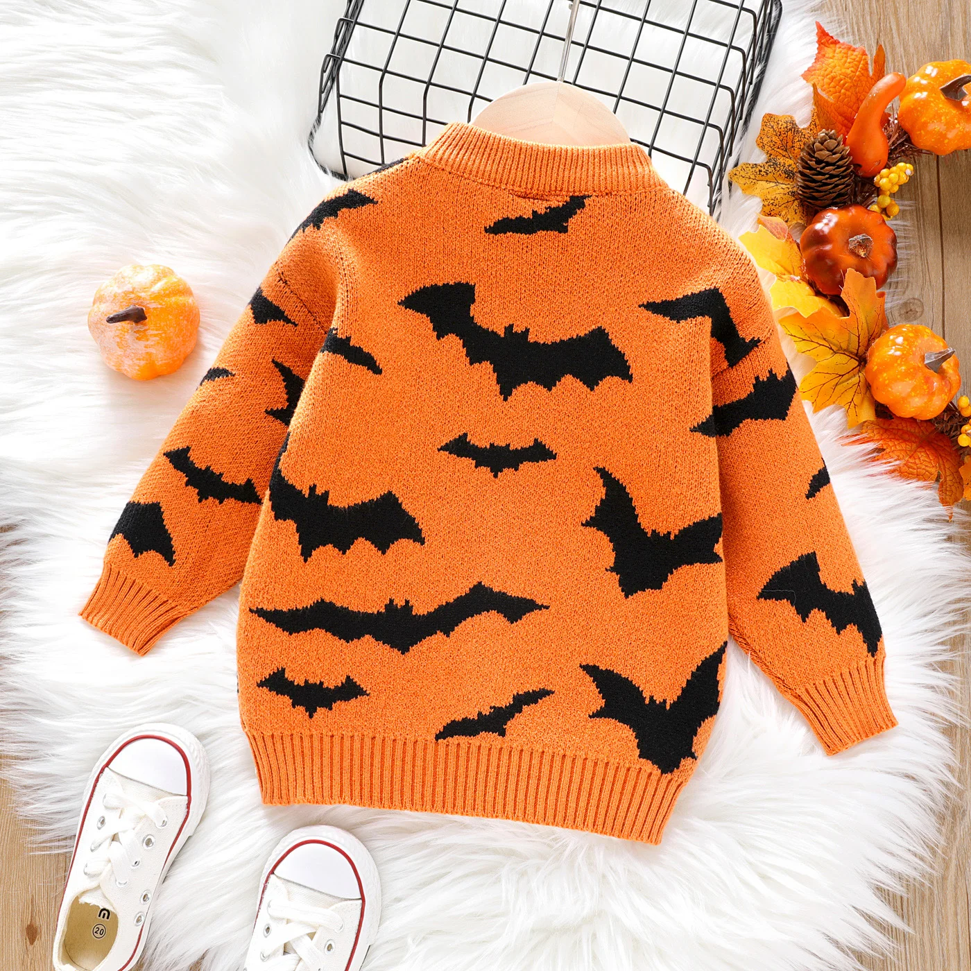 PatPat-Pull Chauve-Souris d'Halloween pour Enfant, Garçon et Fille