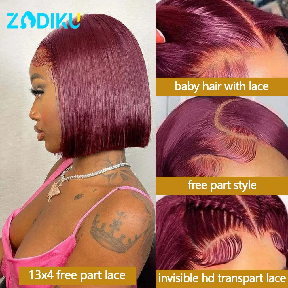 99j بوب شعر مستعار شعر الإنسان 13x4 بورجوندي 13x6 Hd الدانتيل أمامي باروكة من شعر طبيعي شعر مستعار أحمر شعر طبيعي مفرود الباروكات 100% جودة الشعر البشري