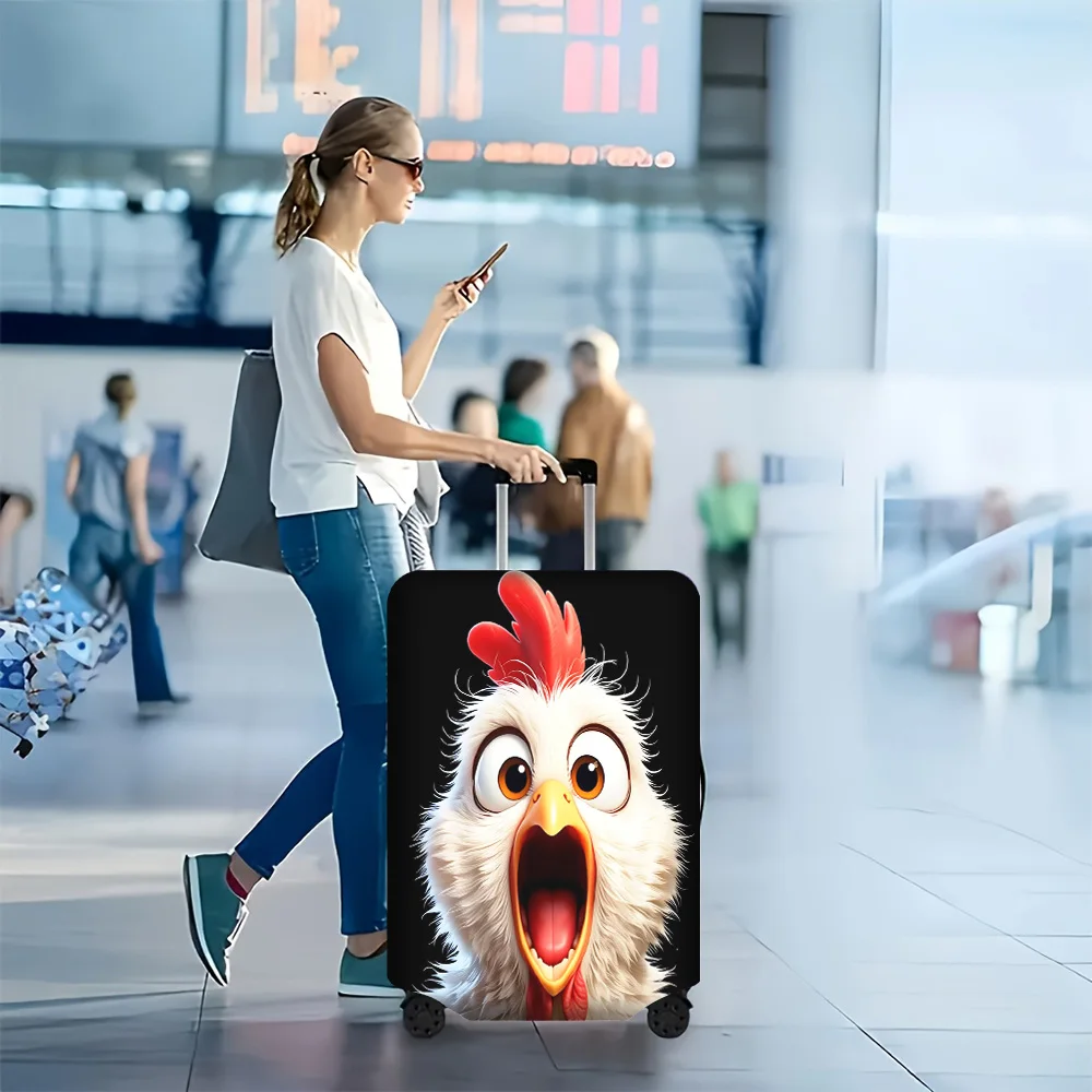 1pc Fun Surprising Chick Print Luggage Cover. Fits suitcases from 18 to 32 inches; effectively protects your luggage