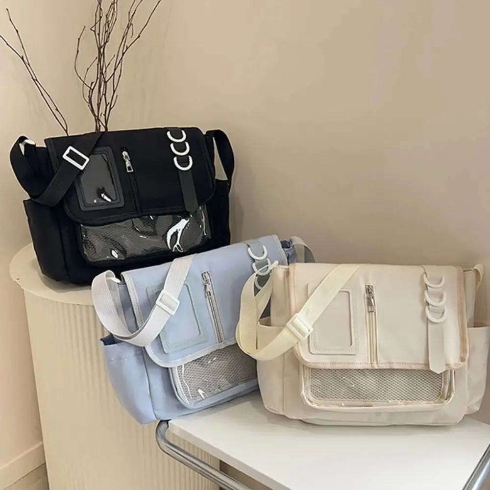 

Japanese Harajuku School Bag Solid Color PVC Transparent Itabag Badges Display Plate Fashion Style Uniform Backpack Girls