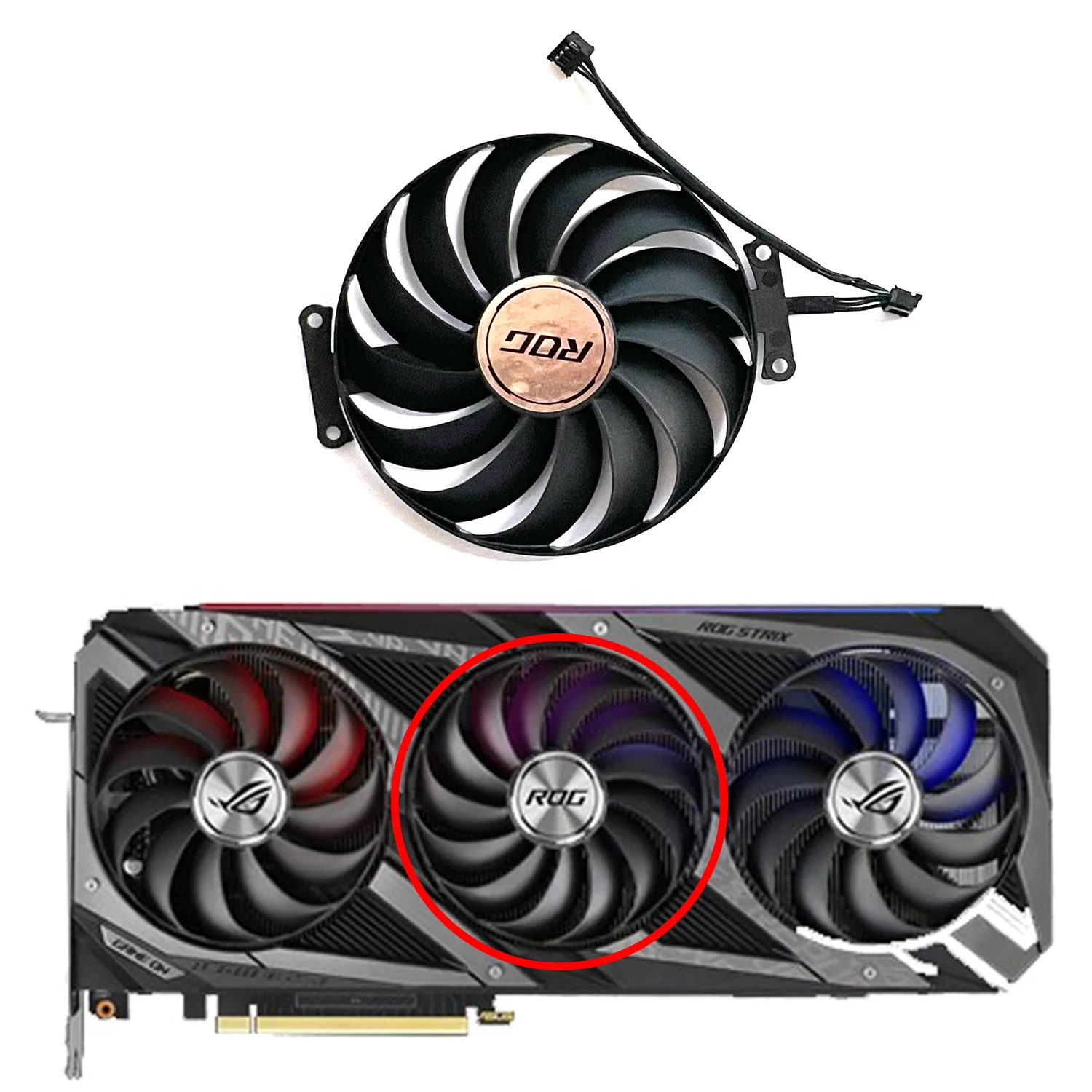 95MM CF1010U12S T129215SU 7Pin RTX3090 Cooler Para ASUS Rog Strix RTX Geforce 3060 Ti 3070 3080 3090 3070Ti 3080Ti Placas Gráficas