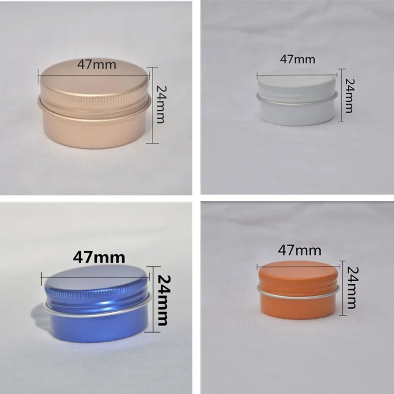 

200pcs 30ml White Rose Gold Blue Round Empty Silver Aluminum Tin Spice Candle Jars Cosmetic Lip Balm Container Refillable Bottle