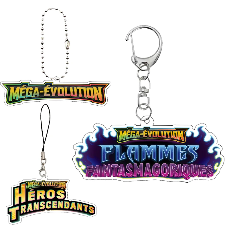 

Мультфильм Французский Mega Evolution Карманный Монстр TCG JCC Акриловый Брелок Аниме Игровая Коллекция Карты Очаровательный Кулон Подарки Украшения