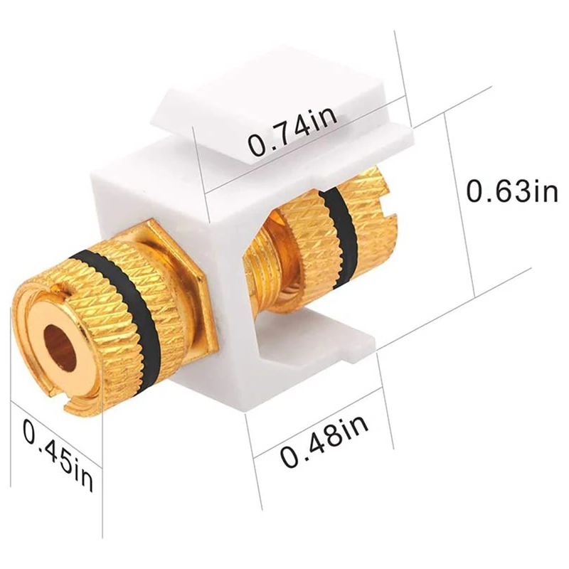 Banana Jack Binding Post Keystone Jack Insert with Black & Red Rings, Screw Type Audio Speaker Keystone, 3 Pairs/6 Pack