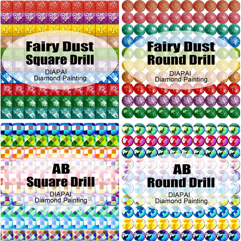 DIAPAI Fairy Dust AB Diamond Painting Full Square/Round Drill 5D DIY