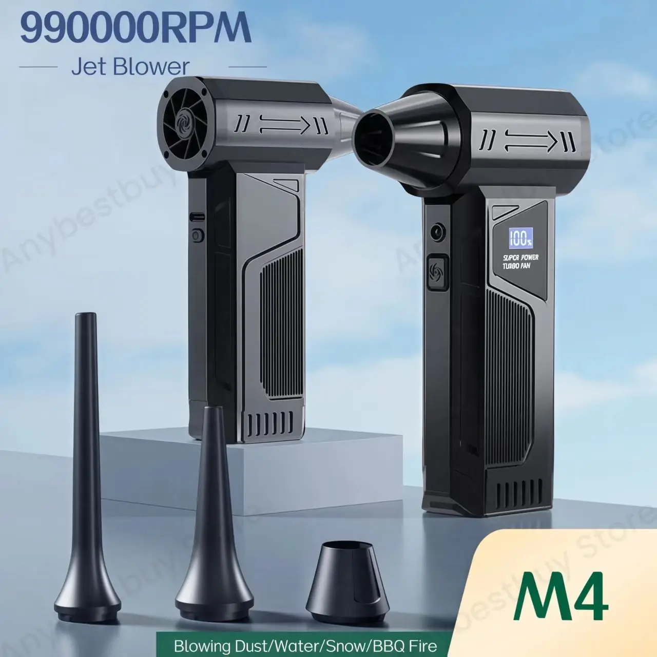 990000 دورة في الدقيقة منفاخ نفاث 160 جرام تدفق هواء قوي عالية الطاقة يده منفاخ الغبار شاشة عرض LED الإضاءة المحمولة سيارة مكنسة كهربائية