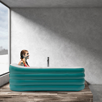 152*82*57cm Foldable Bathtub Portable Inflation Bathtub with Electric Pump for Adults and Children in the Bathroom, Balcony