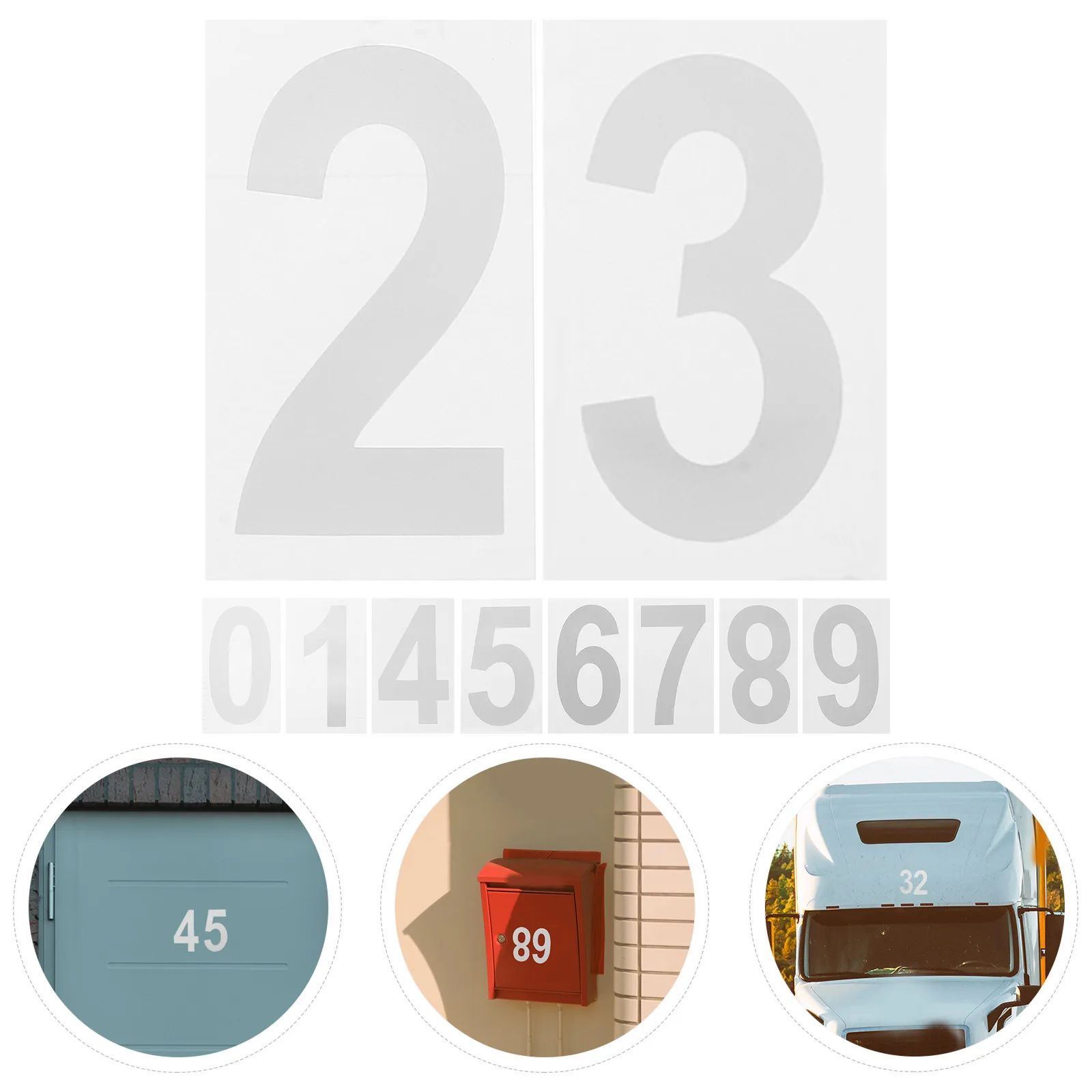 

5 set Reflective Mailbox Numbers Stickers Waterproof Durable 4 Inch Outdoor House Address Sign Post Self Adhesive Easy Apply