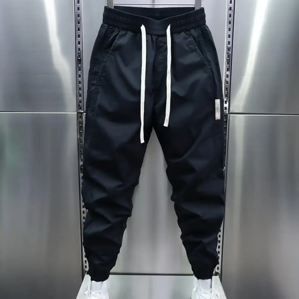 Ankle-banded Trousers Casual Workwear Trousers Comfortable Men's Drawstring Pants with Elastic Waist Casual for Ankle-banded