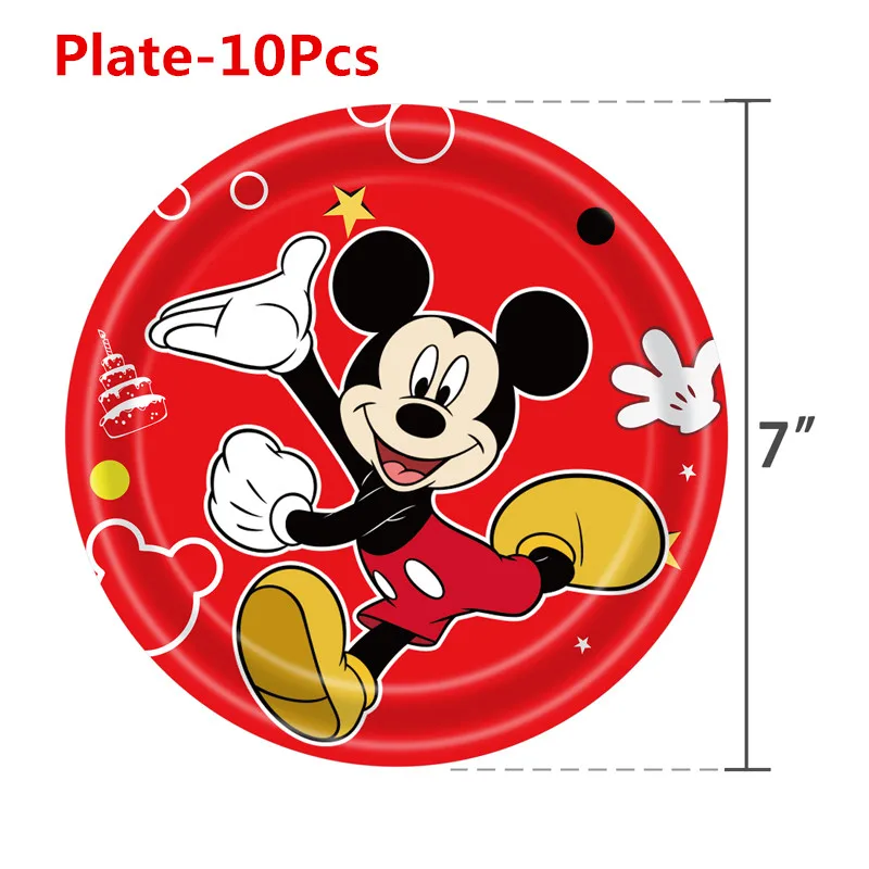 Rote Mickey Mouse Kind Geburtstags feier Dekoration Ballon Geschirr Tasse Platte Serviette Geschenk Tasche Baby party Mickey DIY Party liefert