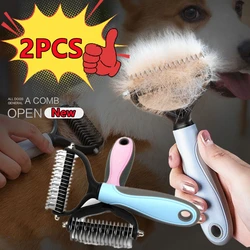 2/1PC Pet Double-Sided Comb Dog Cat Hair Removal Floating Hair Beauty Pet Dog Cleaning Trimming Brush matted Long Hair Curly Pet