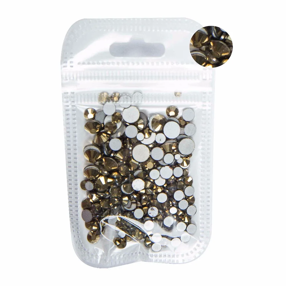 350pcs Mix Sizes Nail Art Non HotFix Rhinestone Crystal AB Color Flatback Glass Non Hot Fix Rhinestones Nail Decoration Crystal