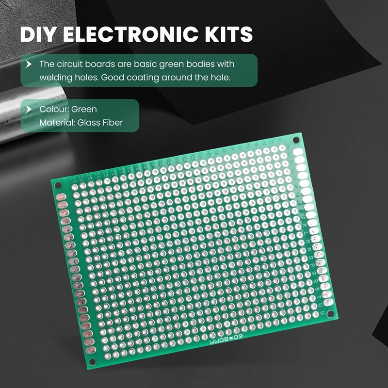 บอร์ดต้นแบบ PCB สองด้าน50ชิ้นชุดบัดกรี5ขนาดแผงวงจรพิมพ์สากลสำหรับโครงการอิเล็กทรอนิกส์ DIY