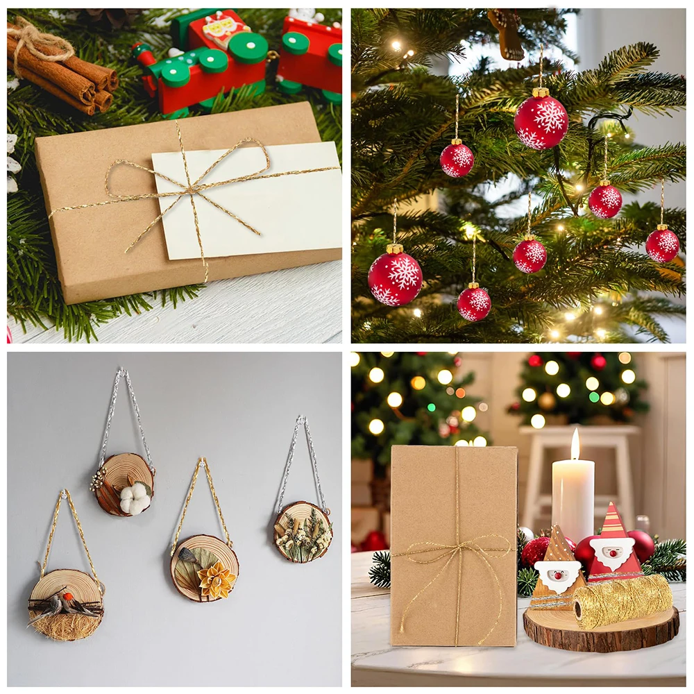 1 قطعة 328 قدم خيوط سلسلة معدنية الخبازين سلسلة الذهب والفضة التفاف خيوط سلسلة لحبل الشريط الحرف عيد الميلاد ديكور المنزل #6