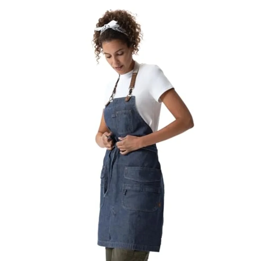 

Unisex Craftsman Bib Apron, Indigo Blue, One Size