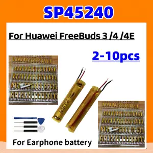 Bilashmart 2 10/lot Hot SP45240 BackShell Replacement Battery Huawei FreeBuds 3 Freebuds 4 4E Wireless Bluetooth TWS Earphone +Tools
