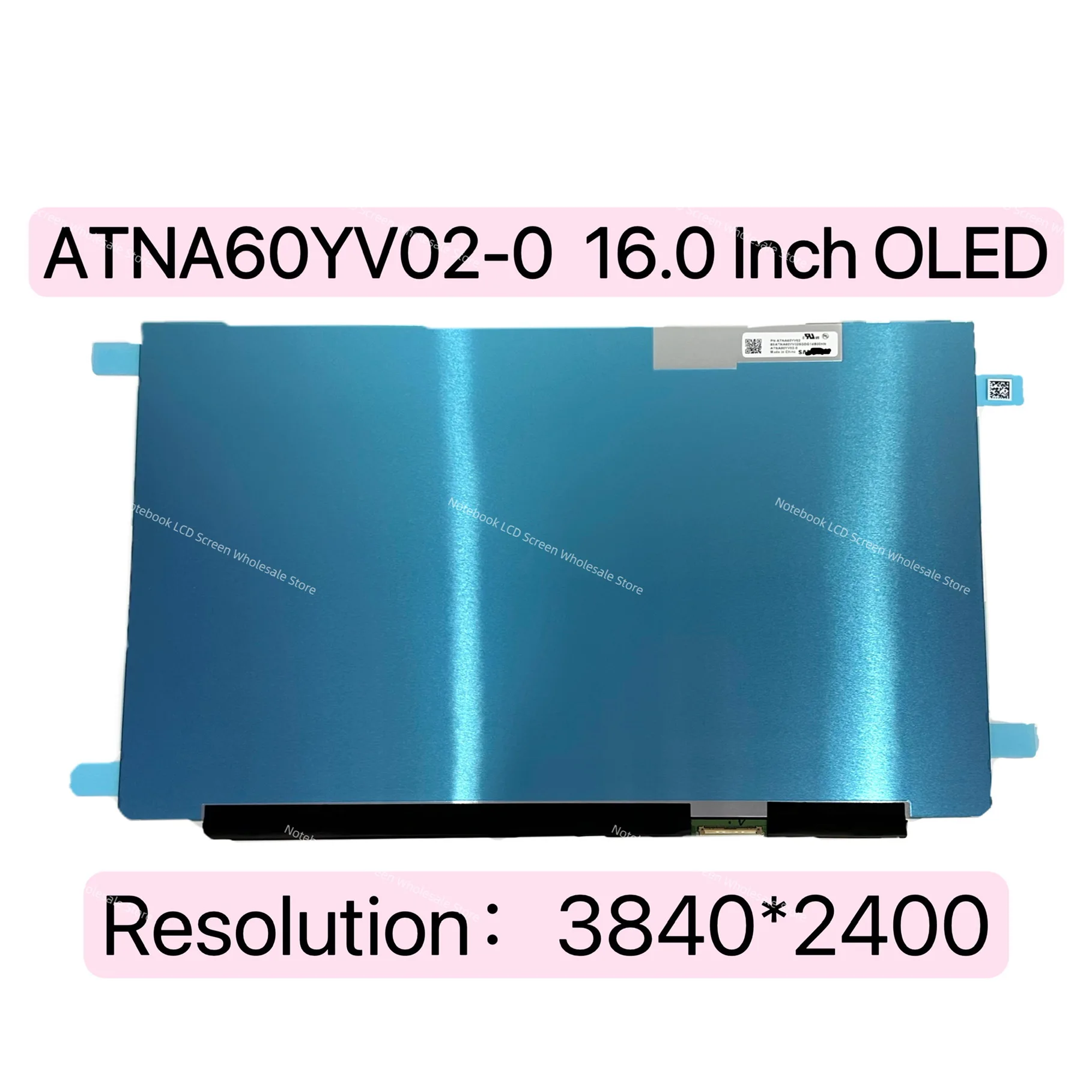 ATNA60YV01 ATNA60YV01-0 16 Inch LCD OLED Screen Laptop Display AM-OLED IPS Panel 4K UHD 3840x2400 40pins Non-touch ATNA60YV02