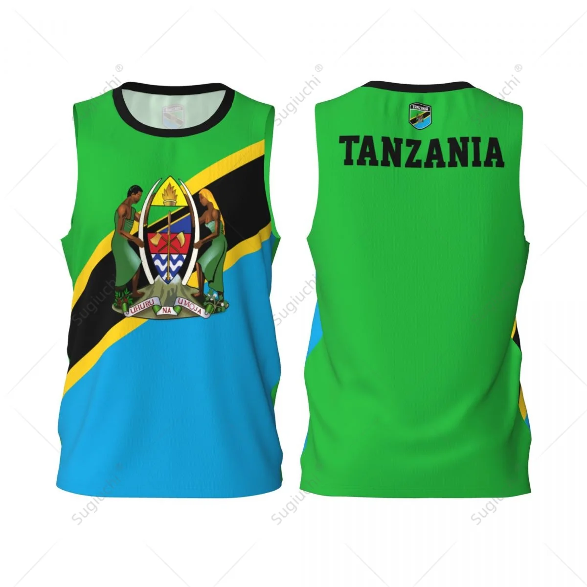 Tanzania Flag Men Basketball Sports Running Fitness Multifunction Sleeveless tshirt Exclusive Custom Name Nunber