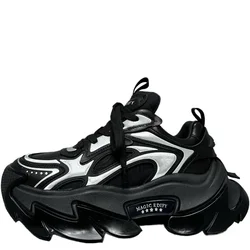European Ins Trendy Design Mecha for Men's Genuine Leatherr Wide Version Crab Sole Casual Sports Thick Platform Increasing Shoes