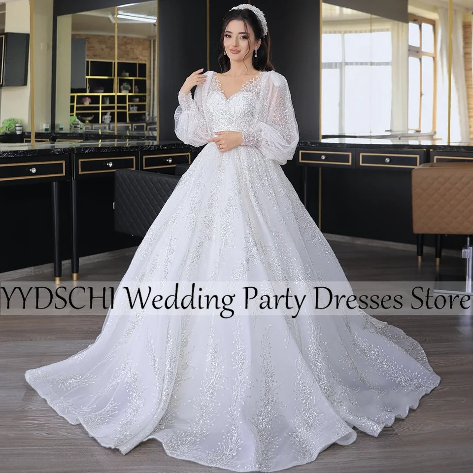 Customized Luxury 2024 White/Ivory Dresses Wedding Dress For Women Applique Sweetheart Embroidery Ball Gown Appliques Sleeves