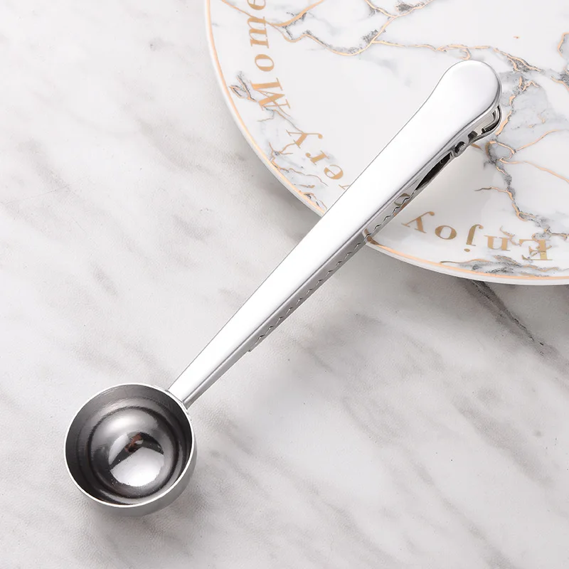 1/2 Pieces Practical Coffee Utensils Long Handle Clip Coffee Spoon Suit Milk Powder Liquid Seasoning Sealed Measuring Spoon