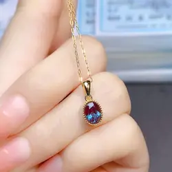 Unique Oval Cut Alexandrite Necklace Dainty Necklace June Birthstone Color Change Alexandrite Solitaire Pendant