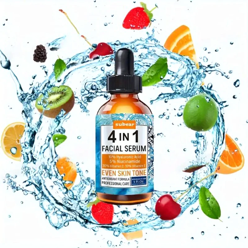 Nicotinamide Vitamin E Face Serum 4IN1 Vitamin C hyaluronic Acid Face Moisturizing Brightens Skin Repair Smooth Facial Essence