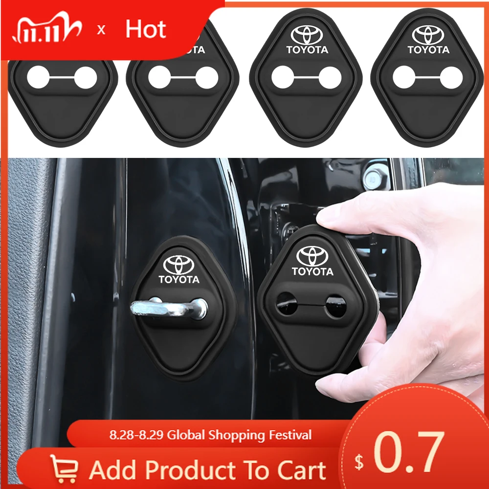 

Fot Toyota 2026 Новый 2/4 шт. силиконовый чехол для дверного замка автомобиля, защитная наклейка для Toyota Avalon Mirai Avensis Prado Hilux VVT-I 4WD C