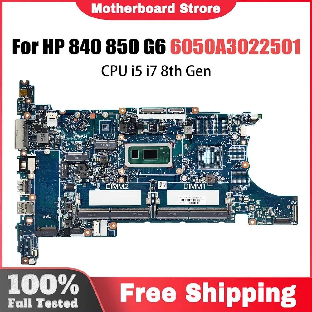 

Laptop Motherboard For HP 840 850 G6 L62760-601 L62757-601 L62759-601 Notebook Mainboard i7 8th Gen 6050A3022501