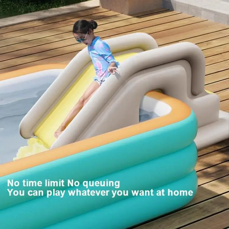 Thicken Inflatable Swimming Pool Slide Tipping Slides For Bathing Tub Summer Outdoor Water Park Slides Kids Toys Anti-Tipping