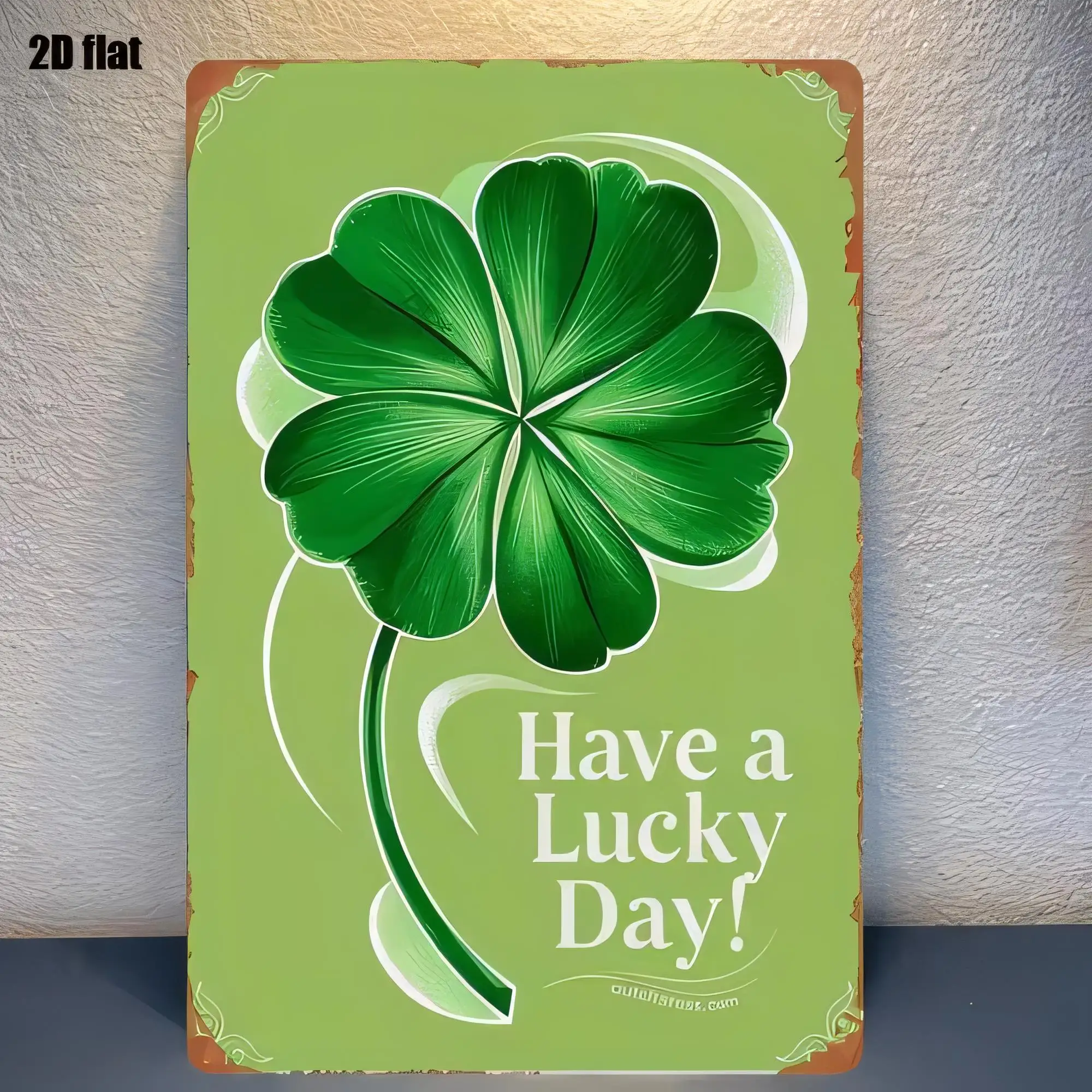 Lucky Clover Have a Lucky Day Tin Sign, Vintage Green St Patrick’s Day Metal Plaque Wall Decor, Retro Irish Shamrock Hanging Sig