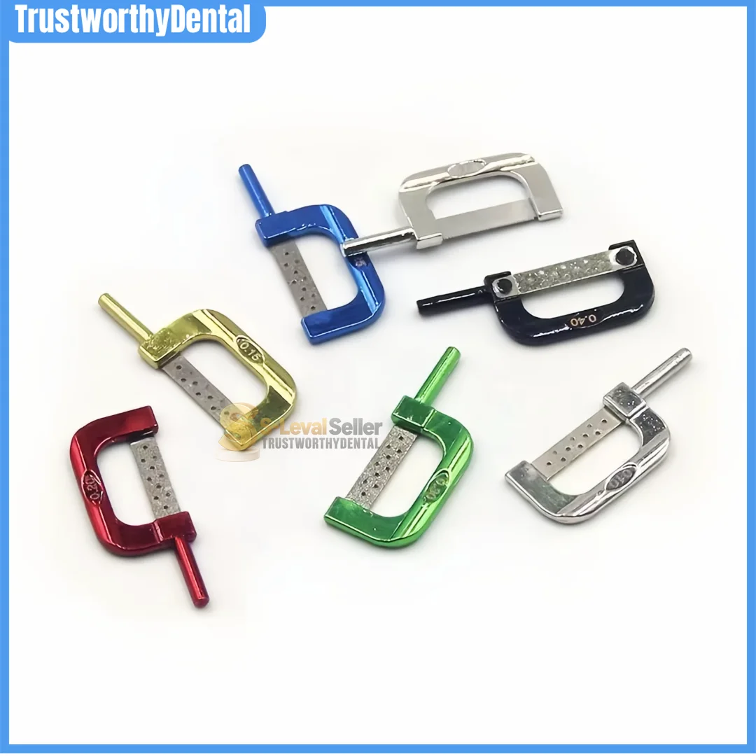 Dental Orthodontic IPR Strip Saw Interproximal Enamel Reduction Double-Sided Saw Polishing/Finishing/Reducing Strips Handle Kit